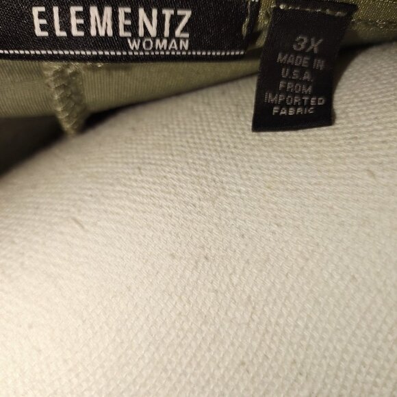 Elementz Woman Olive Green Textured Short Sleeve Top Plus Size 3X - Picture 5 of 5